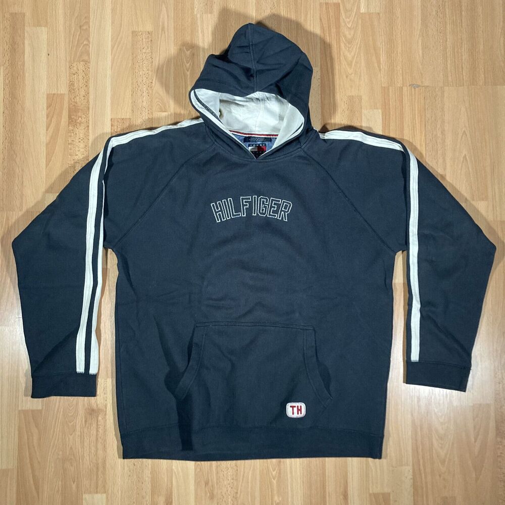 Tommy Hilfiger Men's Sports Hoodie Embroidered Sweatshirt (XL) • euc •